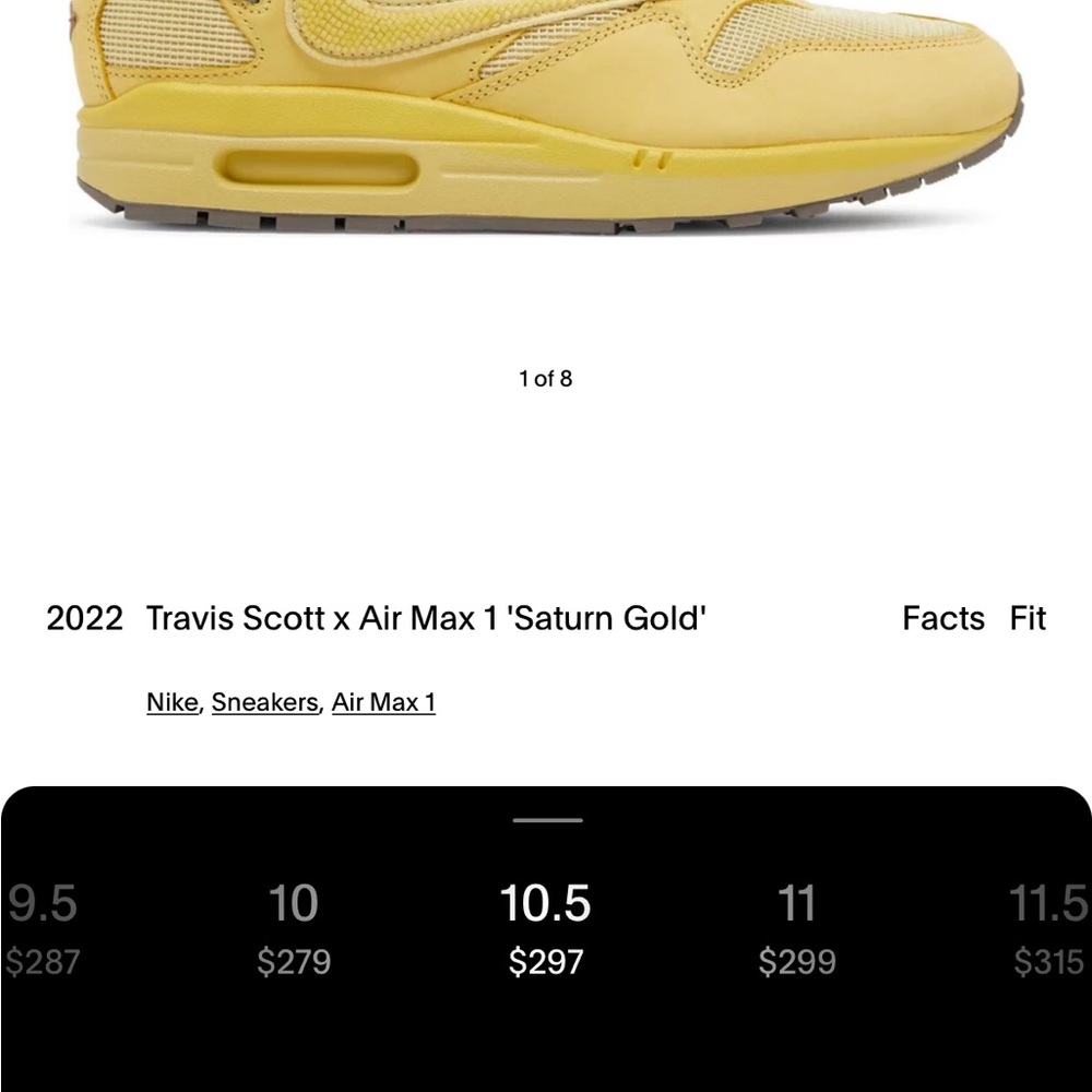 Travis Scott x Air Max 1 'Saturn Gold'